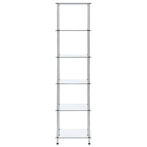 Reol 6 hylder 40x40x160 cm hærdet glas transparent