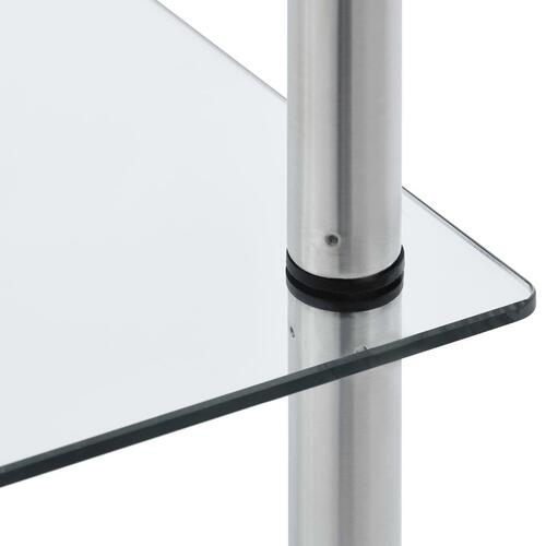 Reol 6 hylder 40x40x160 cm hærdet glas transparent