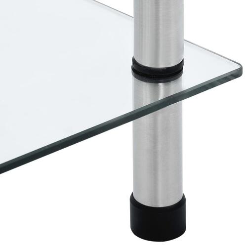 Reol 6 hylder 40x40x160 cm hærdet glas transparent