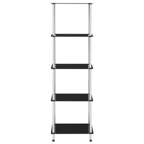 Reol 5 hylder 40x40x130 cm hærdet glas sort