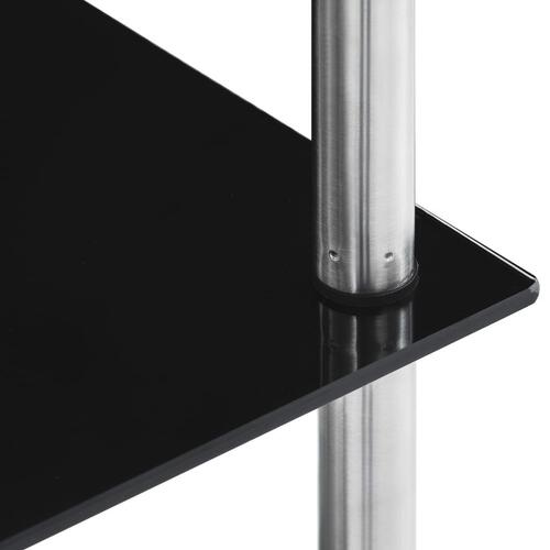 Reol 5 hylder 40x40x130 cm hærdet glas sort