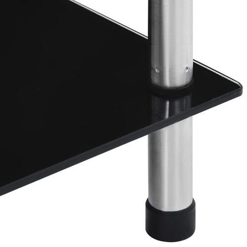 Reol 6 hylder 40x40x160 hærdet glas sort