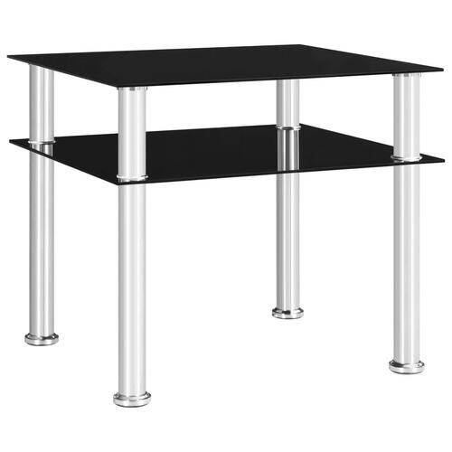 Sidebord 45x50x45 cm hærdet glas sort