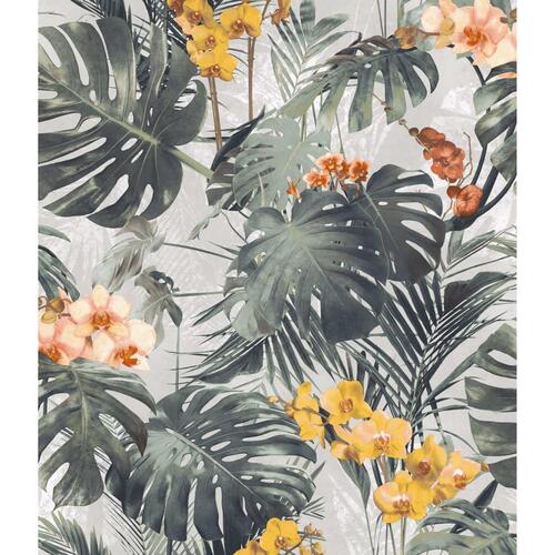DUTCH WALLCOVERINGS tapet Paradiso grøn og okkerfarvet