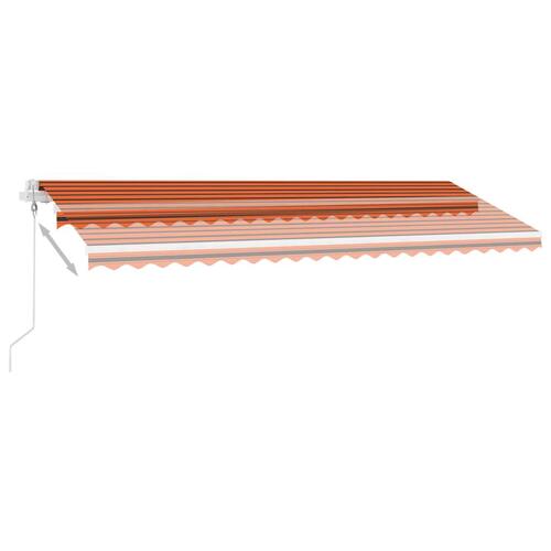 Fritstående markise 500x350 cm automatisk betjening orange/brun