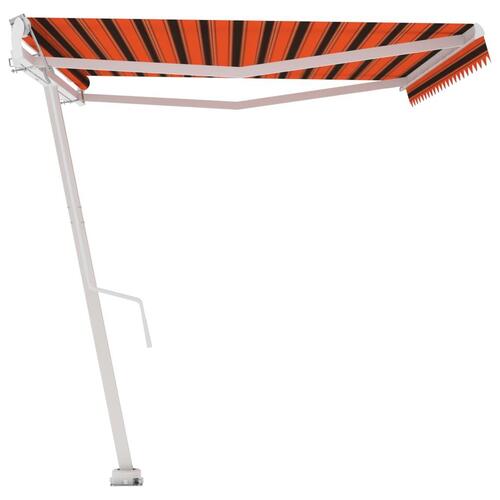 Fritstående markise 500x350 cm automatisk betjening orange/brun