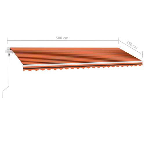 Fritstående markise 500x350 cm automatisk betjening orange/brun
