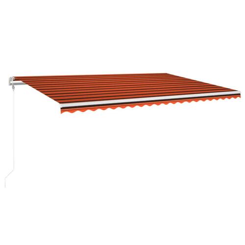 Markise 500x350 cm automatisk betjening orange og brun