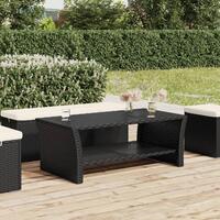 Sofabord 100x50x40 cm polyrattan sort