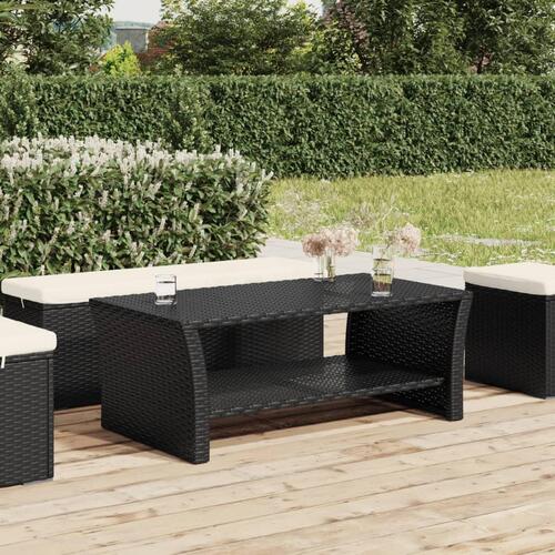 Sofabord 100x50x40 cm polyrattan sort
