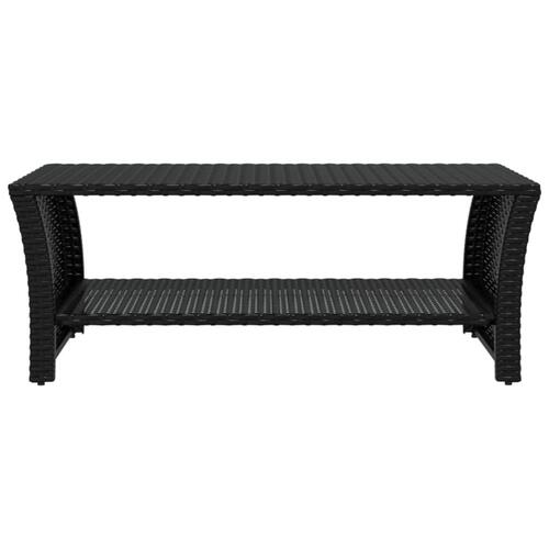 Sofabord 100x50x40 cm polyrattan sort