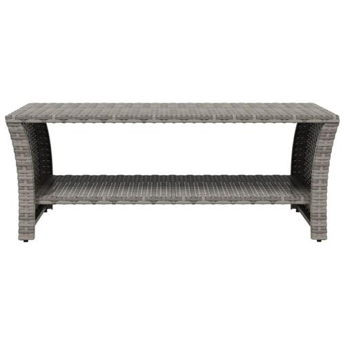 Sofabord 100x50x40 cm polyrattan grå