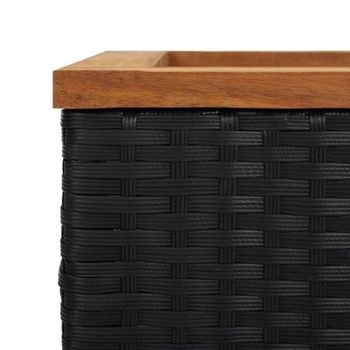 Plantekasse 80x40x40 cm polyrattan sort