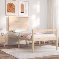 Seniorseng med sengegavl 100x200 cm massivt træ
