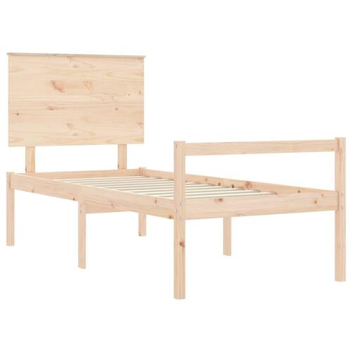 Seniorseng med sengegavl 100x200 cm massivt træ