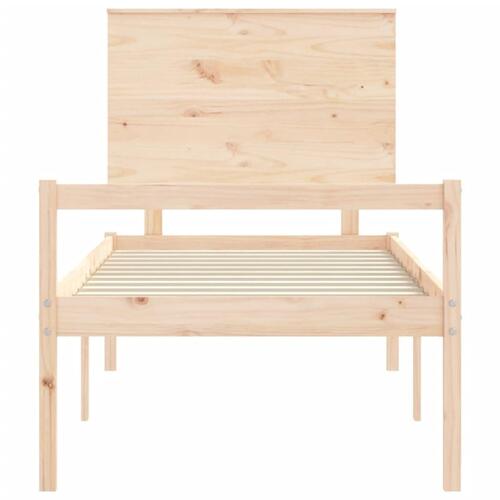 Seniorseng med sengegavl 100x200 cm massivt træ