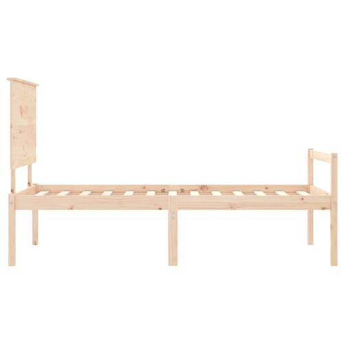 Seniorseng med sengegavl 100x200 cm massivt træ