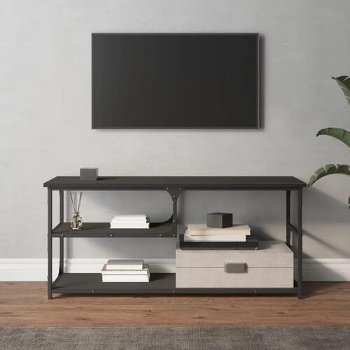 Tv-bord 103x38x46,5 cm konstrueret træ og stål sort