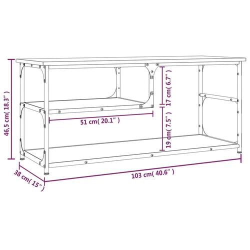Tv-bord 103x38x46,5 cm konstrueret træ og stål sort