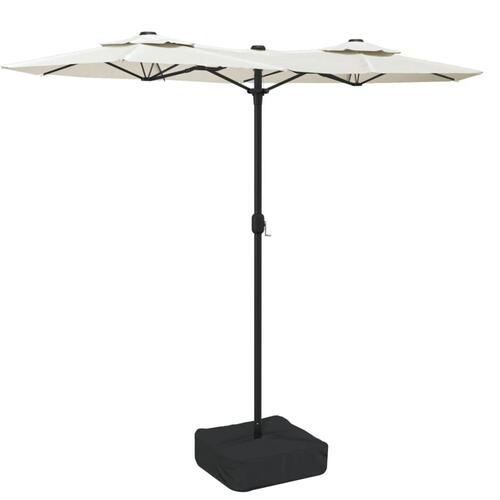 Parasol m. dobbelt parasoldug 316x240 cm sandhvid