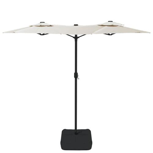 Parasol m. dobbelt parasoldug 316x240 cm sandhvid