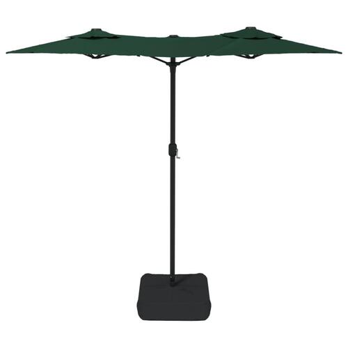 Parasol m. dobbelt parasoldug 316x240 cm grøn