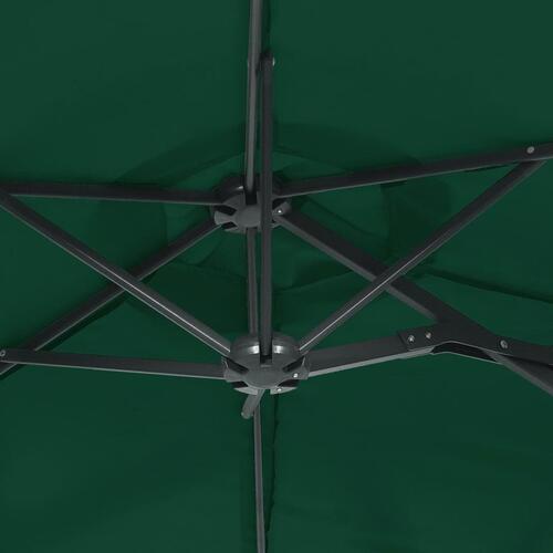 Parasol m. dobbelt parasoldug 316x240 cm grøn
