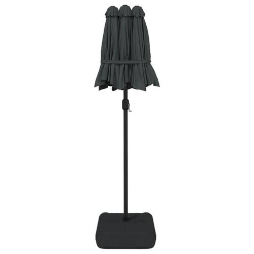 Parasol m. dobbelt parasoldug 316x240 cm antracitgrå