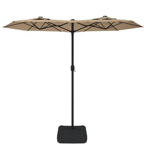 Parasol m. dobbelt parasoldug 316x240 cm gråbrun