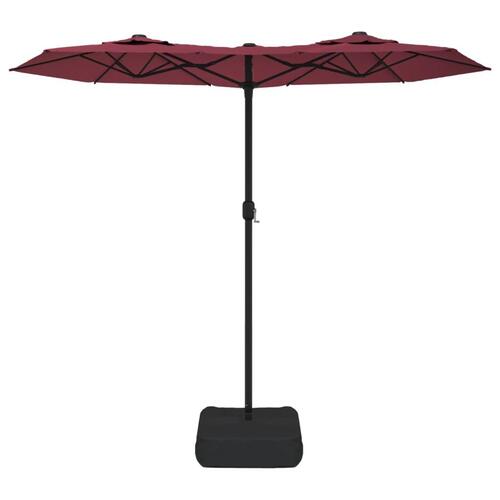 Parasol m. dobbelt parasoldug 316x240 cm bordeauxrød