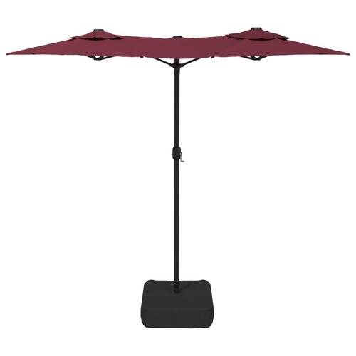 Parasol m. dobbelt parasoldug 316x240 cm bordeauxrød