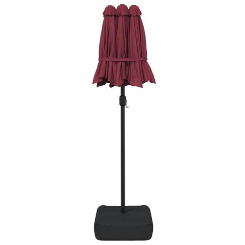 Parasol m. dobbelt parasoldug 316x240 cm bordeauxrød