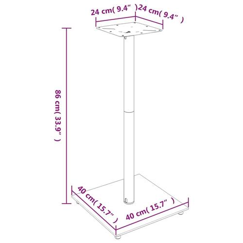 Højtalerstativer 2 stk. 1 søjle hærdet glas sort