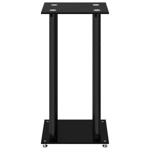 Højtalerstativer 2 stk. 4 søjler hærdet glas sort