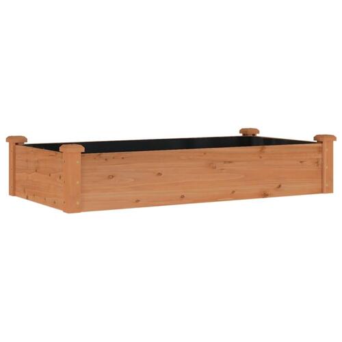 Højbed med foring 120x60x25 cm massivt fyrretræ brun