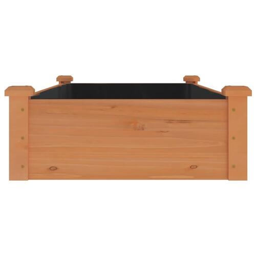Højbed med foring 120x60x25 cm massivt fyrretræ brun