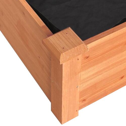 Højbed med foring 120x60x25 cm massivt fyrretræ brun