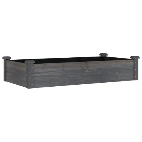 Højbed med foring 120x60x25 cm massivt fyrretræ grå