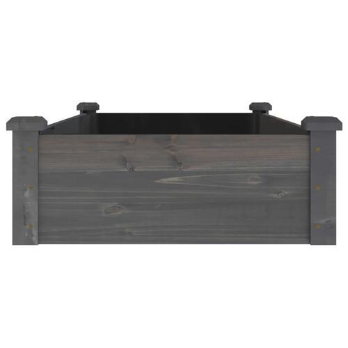 Højbed med foring 120x60x25 cm massivt fyrretræ grå