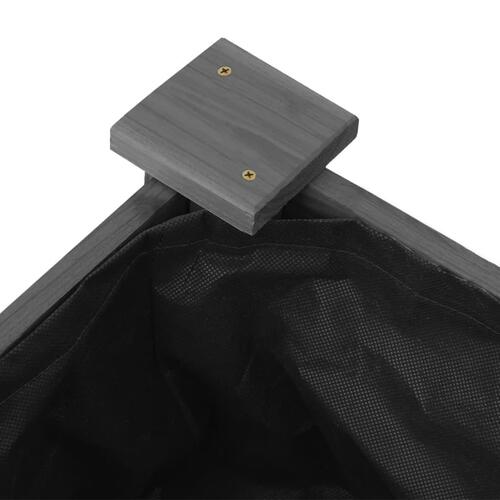 Højbed med foring 120x60x25 cm massivt fyrretræ grå