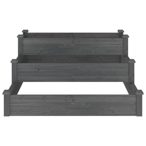 Højbed 120x120x56 cm massivt fyrretræ grå