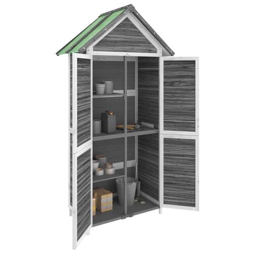 Redskabsskur til haven 89x52,5x175 cm massivt fyrretræ grå