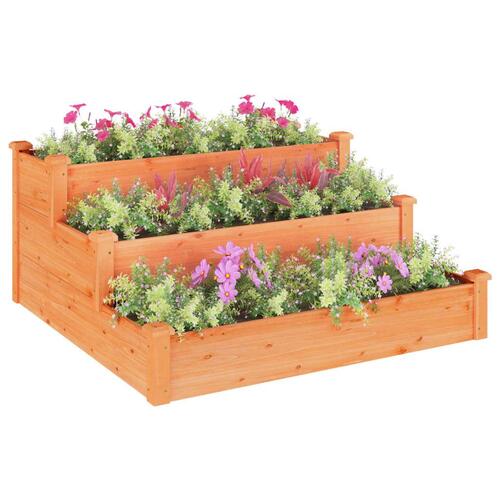Højbed 120x120x56 cm massivt fyrretræ brun