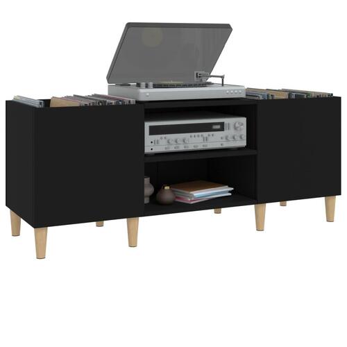 Vinylskab 121x38x48 cm konstrueret træ sort