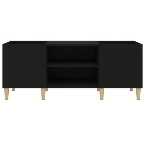 Vinylskab 121x38x48 cm konstrueret træ sort