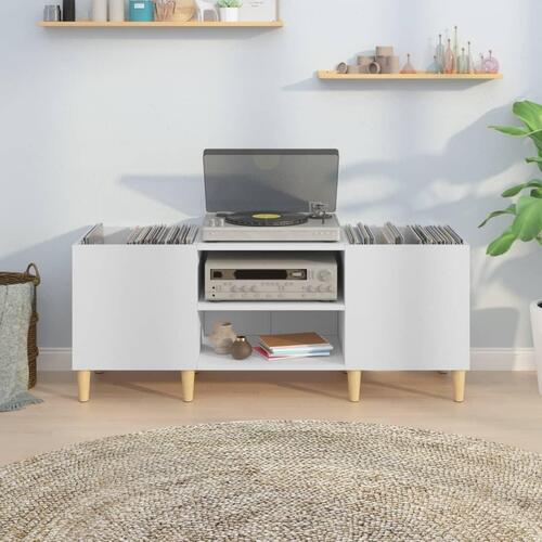 Vinylskab 121x38x48 cm konstrueret træ hvid