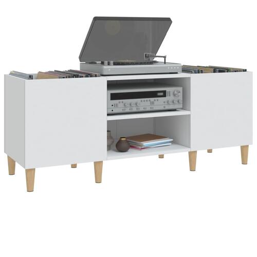 Vinylskab 121x38x48 cm konstrueret træ hvid
