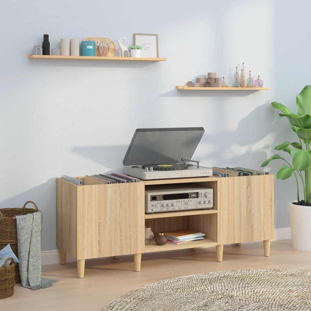 Vinylskab 121x38x48 cm konstrueret træ sonoma-eg