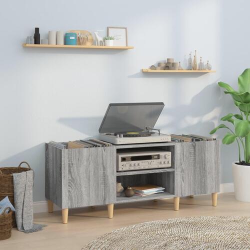 Vinylskab 121x38x48 cm konstrueret træ grå sonoma-eg
