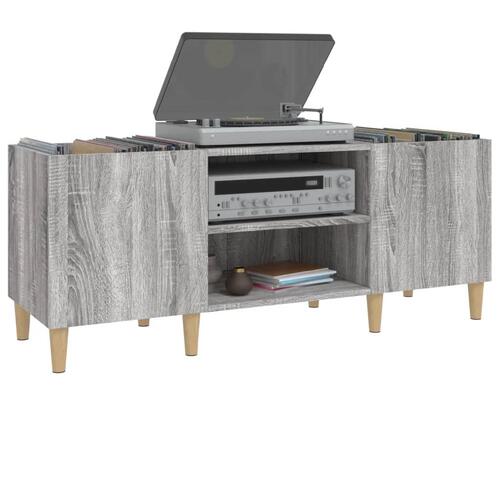 Vinylskab 121x38x48 cm konstrueret træ grå sonoma-eg